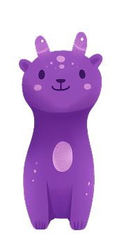 Ilustración de mascota color morado